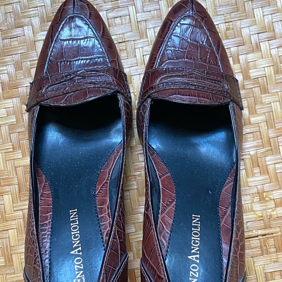 Enzo Angiolini Leather Heels Brown Size 6 Not Worn - Picture 1 of 4